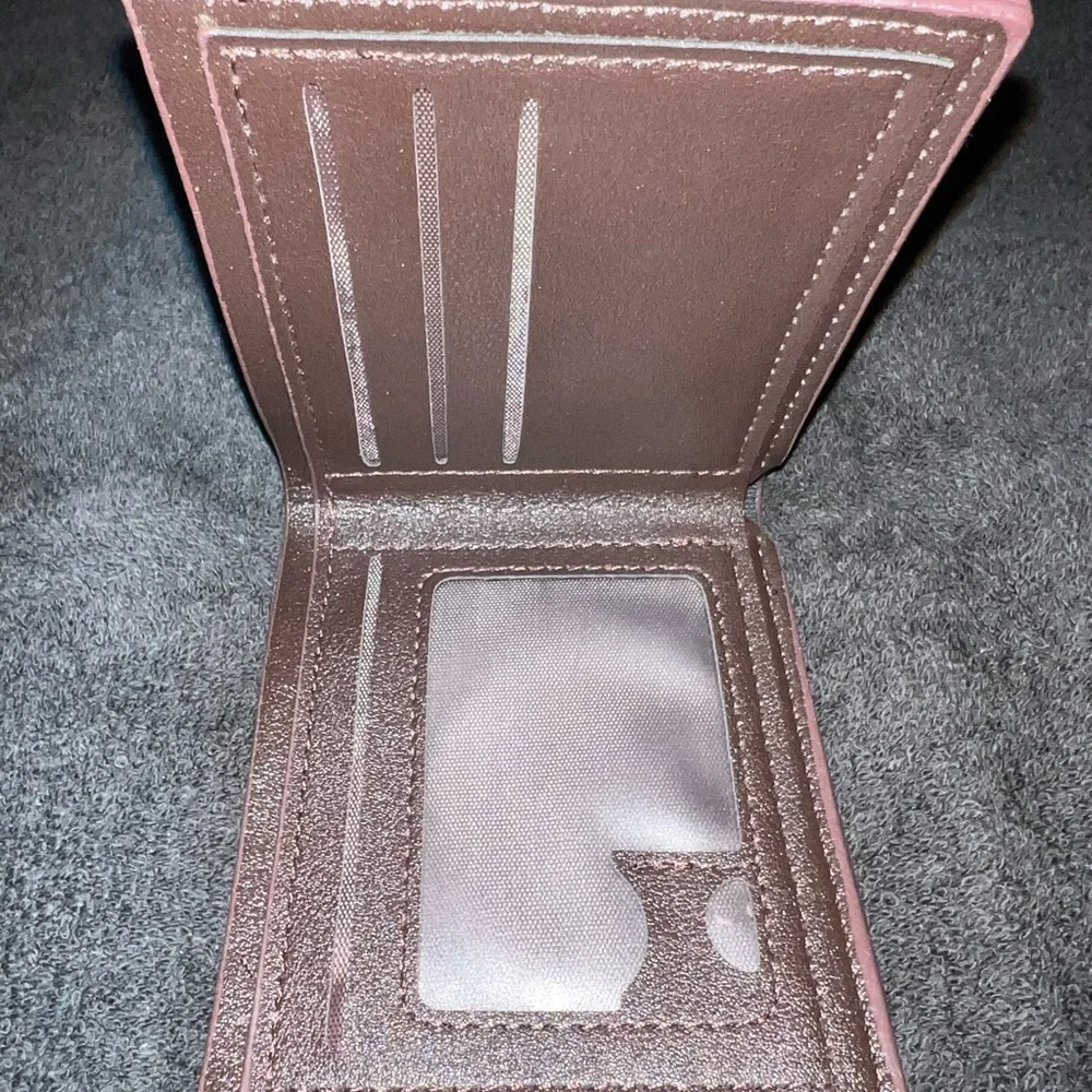 Brown Leather Double Billfold Wallet
